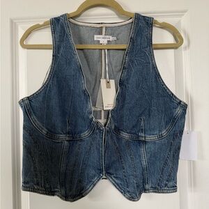 Good American Classic Blue Denim Vest